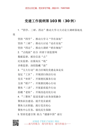 【写作素材】党建工作提纲103.docx