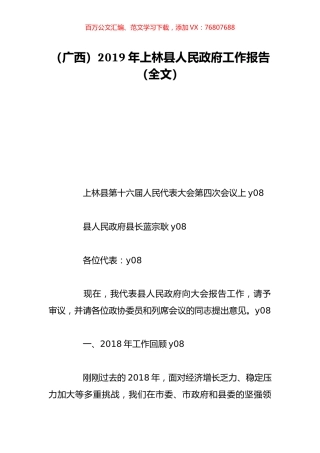 （广西）2019年上林县人民政府工作报告（全文）.doc