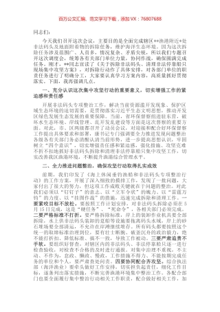 关于拆除非法码头、清理非法停靠船只现场集中攻坚专题会议的讲话.docx