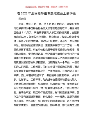 在2023年巡回指导组专题推进会上的讲话.docx