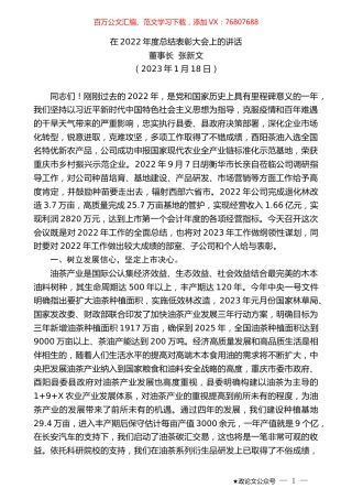 董事长张新文：在2022年度总结表彰大会上的讲话.doc