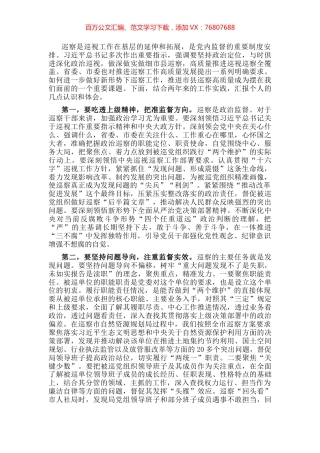 坚守初心使命 强化责任担当 推动巡察监督高质量发展——市委巡察工作高质量发展推进会经验交流材料.docx