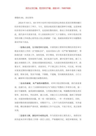 在党政主要领导干部经济责任审计结果反馈会议上的表态发言.docx