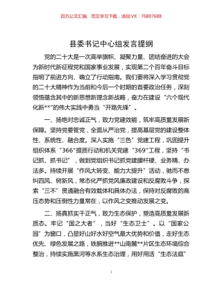 20221118-县委书记中心组发言提纲.docx