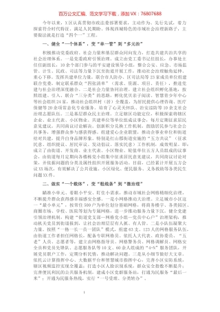 X区市域社会治理典型发言.docx