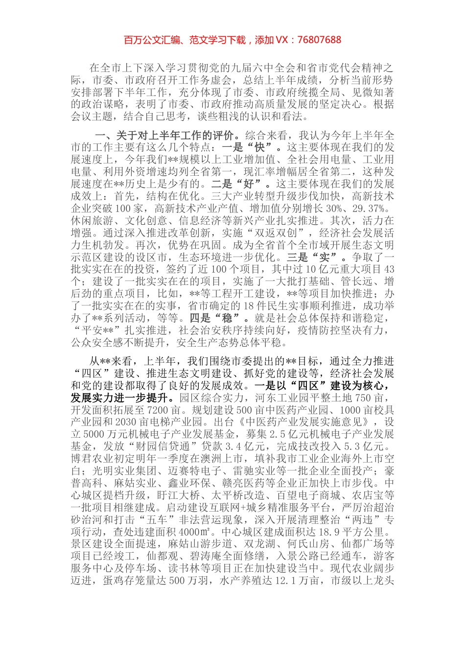 在全市务虚工作会上的发言.docx_第1页