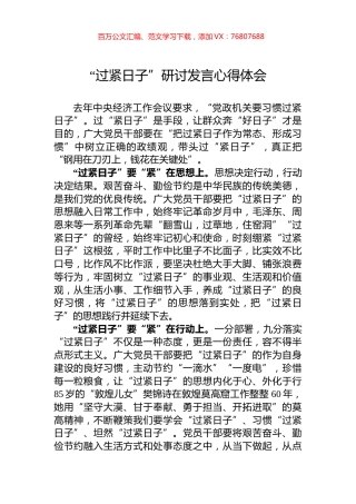 “过紧日子”研讨发言心得体会.docx