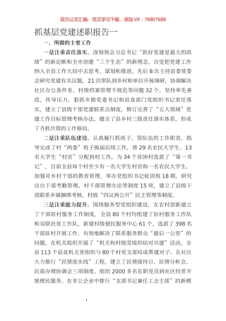 文秘稿子合集（抓党建述职报告）.docx