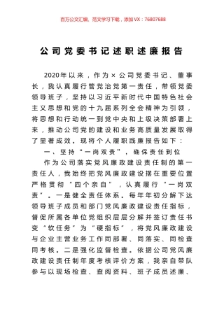 公司党委书记述职述廉报告.docx