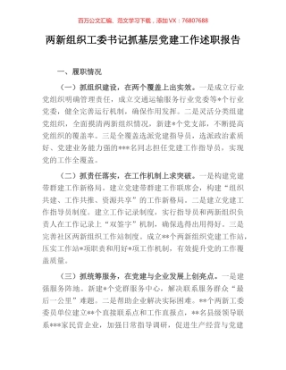 两新组织工委书记抓基层党建工作述职报告.docx