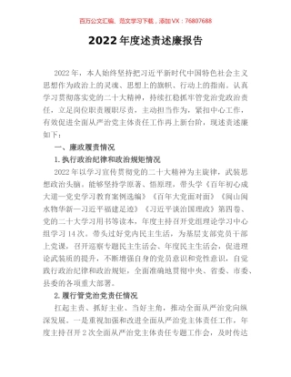 2022年度述责述廉报告.docx