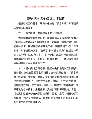 -数字政府改革建设工作报告.docx