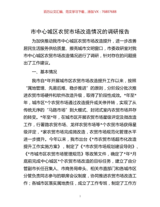 -市中心城区农贸市场改造情况的调研报告.docx