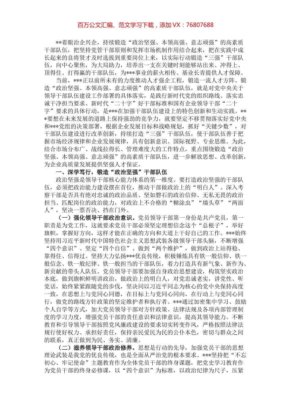 集团公司干部管理工作经验交流发言材料.docx_第1页