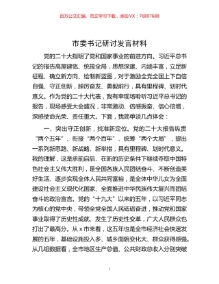-市委书记研讨发言材料.docx