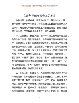 -在青年干部座谈会上的发言.docx