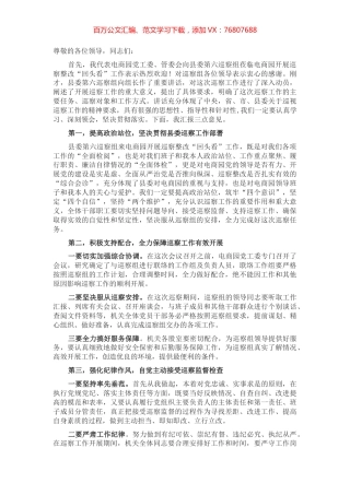 电商园在巡察整改动员会上的表态发言.docx