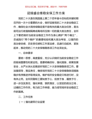 迎接盛会维稳安保工作方案.docx