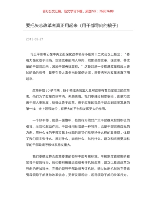 要把矢志改革者真正用起来（用干部导向的稿子）.docx