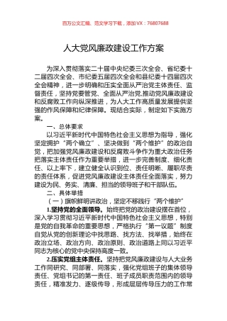 人大党风廉政建设工作方案.docx