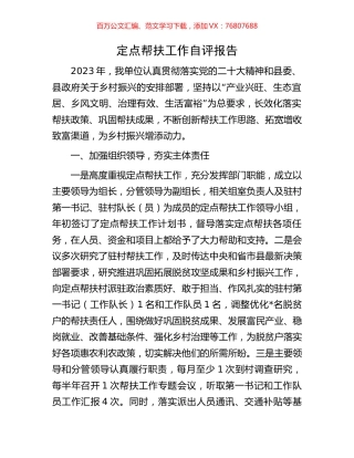 定点帮扶工作自评报告.docx