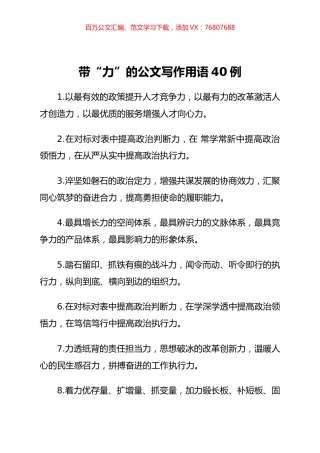 带“力”的公文写作用语40例.docx