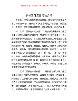-乡村治理工作经验介绍.docx
