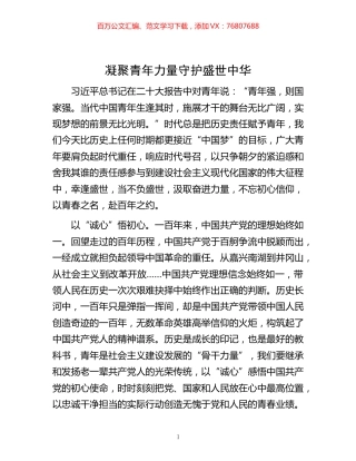 -凝聚青年力量  守护盛世中华.docx