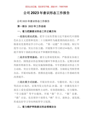 公司2023年意识形态工作报告.docx