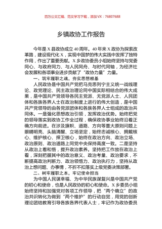 乡镇政协工作报告.docx