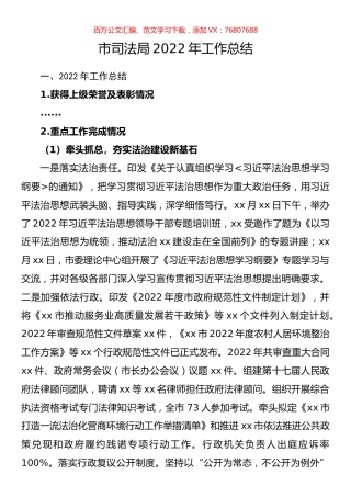 市司法局2022年工作总结.docx