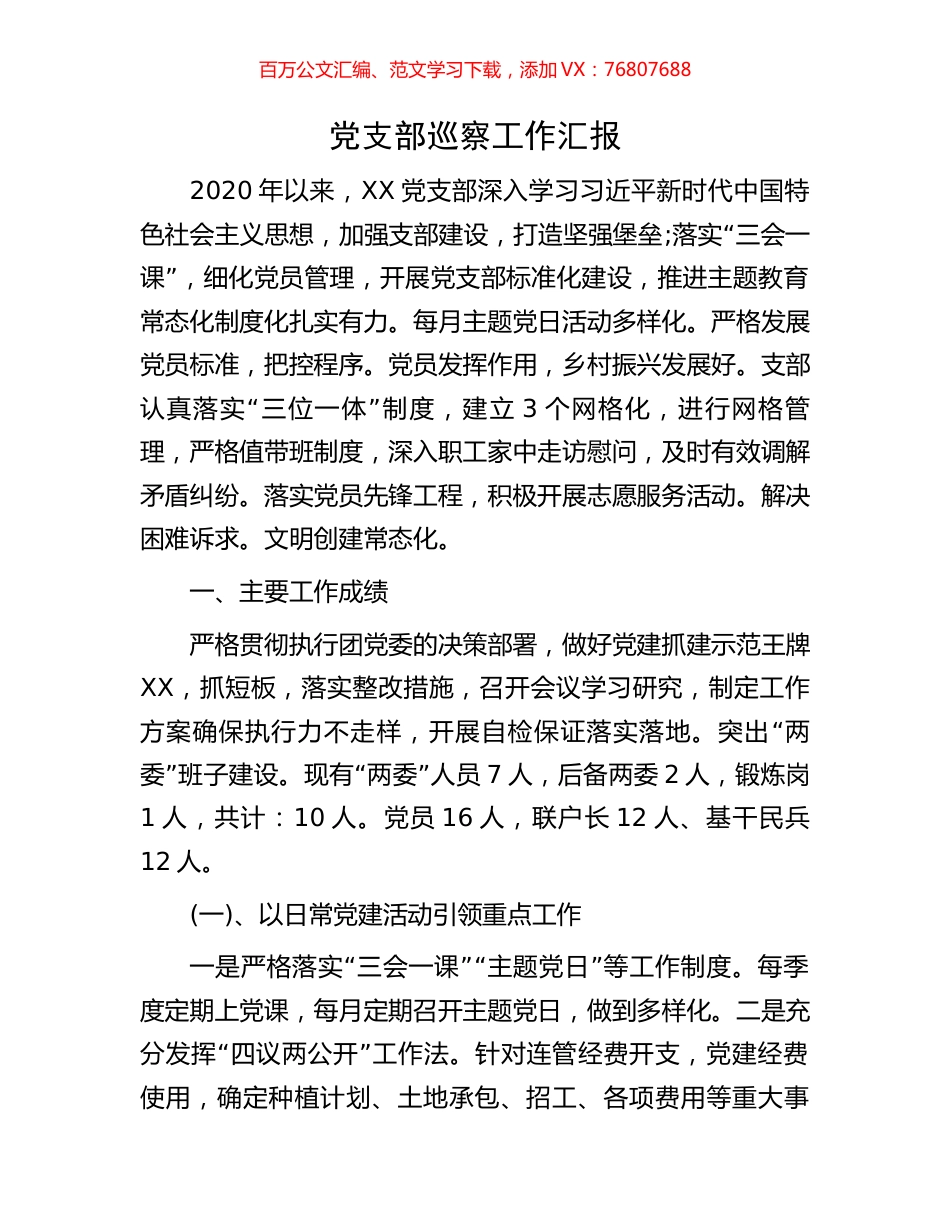 党支部巡察工作汇报.docx_第1页