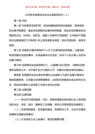 公司党支部委员会会议议事规则2篇.docx