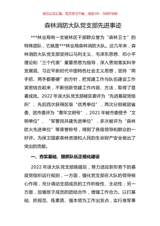 森林消防大队党支部先进事迹.docx