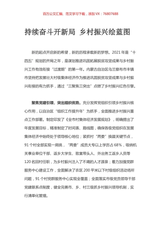 持续奋斗开新局 乡村振兴绘蓝图.docx
