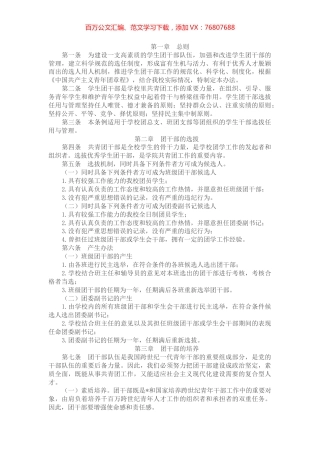 高校团干的培养、选拔、管理方案（试行）.docx