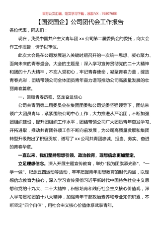 公司团代会工作报告.docx