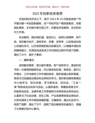 2022年挂职收获感想.docx