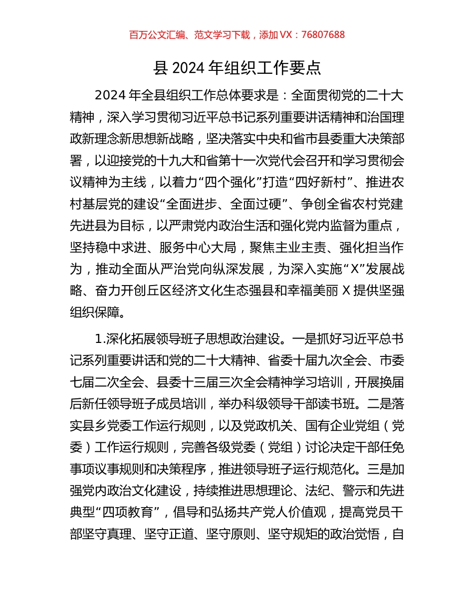县2024年组织工作要点.docx_第1页