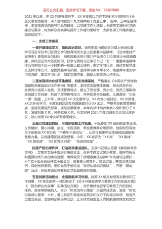 XX党支部工作总结.docx