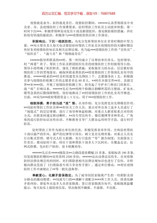 驻村帮扶工作队疫情防控先进事迹.docx