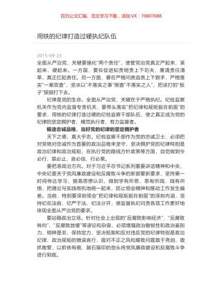 用铁的纪律打造过硬执纪队伍.docx