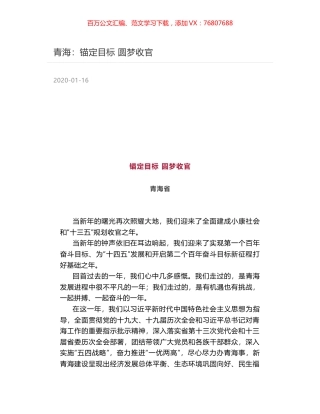 青海：锚定目标 圆梦收官.docx