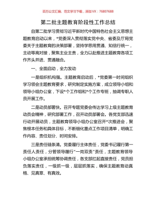 第二批主题教育阶段性工作总结.docx