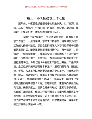 -组工干部队伍建设工作汇报.docx