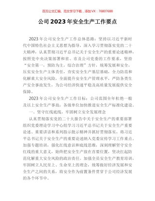 公司2023年安全生产工作要点.docx