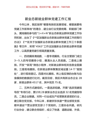 -新业态新就业群体党建工作汇报.docx