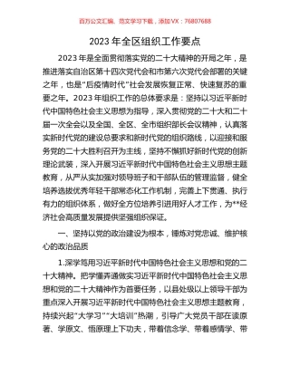 2023年全区组织工作要点.docx
