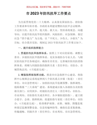 市2023年防汛抗旱工作要点.docx