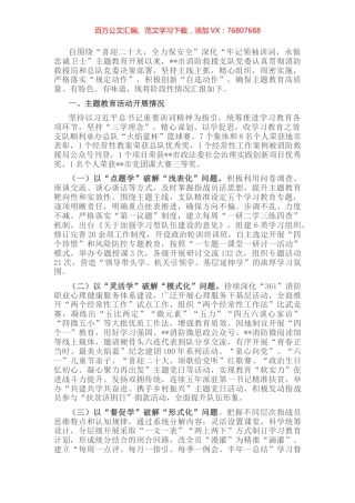 某消防救援支队主题教育阶段性总结报告.docx